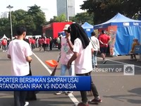 Video: Suporter Bersihkan Sampah Usai Pertandingan Irak Vs Indonesia