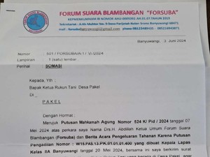 Abdillah Rafsanjani Somasi Ketua Rukun Tani Desa Pakel Banyuwangi