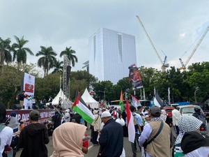 Massa Aksi Bela Palestina Mulai Datangi Patung Kuda Jakpus