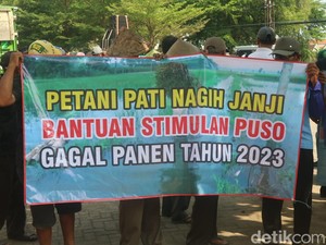Petani di Pati Gelar Aksi, Minta Dana Bantuan Puso 2023 dari Jokowi Dicairkan