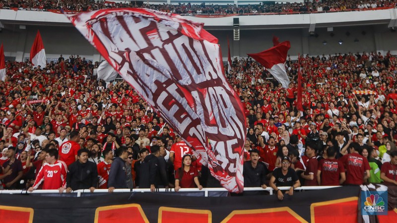 Tim Nasional (Timnas) Indonesia berhasil mengalahkan Filipina dalam lanjutan babak Kualifikasi Piala Dunia 2026 di Stadion Utama Gelora Bung Karno (SUGBK) Senayan, Jakarta, Selasa (11/6/2024). (CNBC Indonesia/Faisal Rahman)