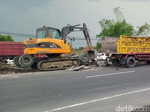 Waspada! Ada Penyempitan Jalan Jogja-Solo di Depan Proyek Exit Tol Kuncen