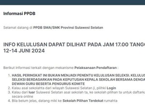 Link dan Cara Lihat Pengumuman PPDB Sulsel 2024 untuk Jalur Zonasi-Afirmasi