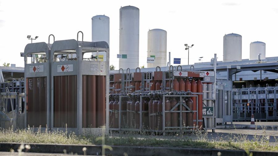 Ilustrasi hydrogen gas station. (AP/Laurent Cipriani)