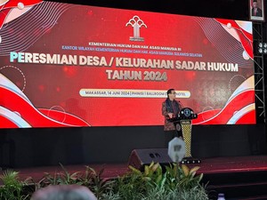 Menkumham Resmikan 33 Desa/Kelurahan Sadar Hukum di Sulsel