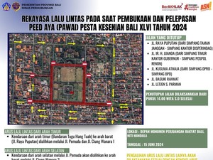 Ada Pengalihan Arus di Renon Saat Pembukaan Pesta Kesenian Bali 2024, Ini Rutenya