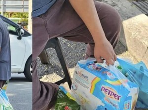 Haru! Pria Ini Jalan Kaki 3 Jam Demi Cari Makanan Buat Istri dan Anak