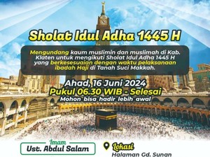 Majelis Taqarraub Ilallah di Klaten Salat Idul Adha Besok