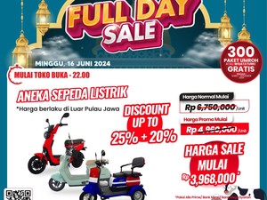 Sepeda Listrik di Transmart Full Day Diskon Rp 2,7 Juta