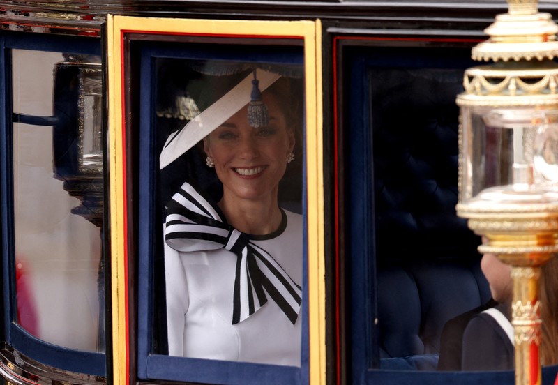 BRITAIN-ROYALS/KING-BIRTHDAY Britain's Catherine, Princess of Wales, attends the Trooping the Colour parade to honour Britain's King Charles on his official birthday in London, Britain, June 15, 2024. REUTERS/Hollie Adams TPX IMAGES OF THE DAY