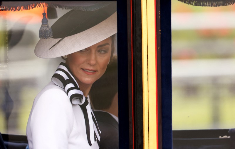 BRITAIN-ROYALS/KING-BIRTHDAY Britain's Catherine, Princess of Wales, attends the Trooping the Colour parade to honour Britain's King Charles on his official birthday in London, Britain, June 15, 2024. REUTERS/Hollie Adams TPX IMAGES OF THE DAY