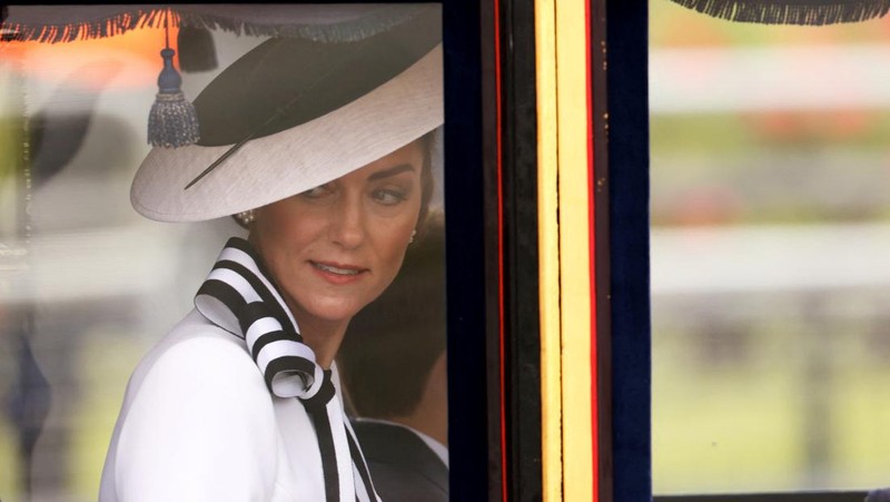 Britain's Catherine, Princess of Wales, attends the Trooping the Colour parade to honour Britain's King Charles on his official birthday in London, Britain, June 15, 2024. REUTERS/Hollie Adams     TPX IMAGES OF THE DAY