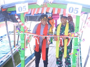 Lomba Hias Perahu di Waduk Sangiran Ngawi Warnai HUT ke-78 Bhayangkara