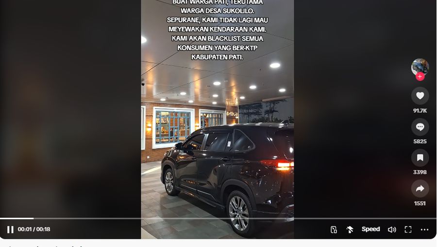 Rental mobil blacklist KTP Pati.