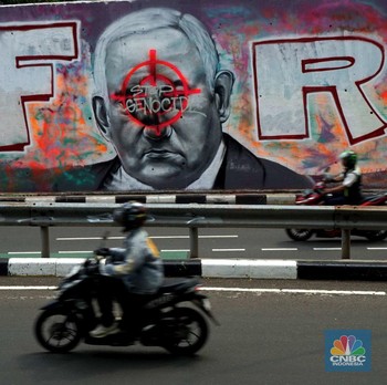 Potret Mural Netanyahu di Sudut Jakarta, Desak Setop Genosida Gaza