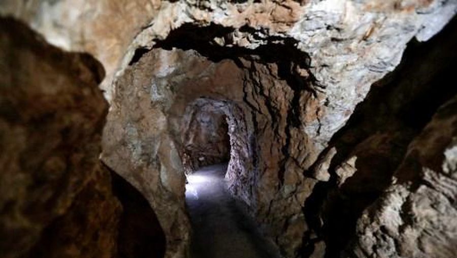 A picture taken on May 22, 2020 shows part of a 200-metre-long tunnel that Hezbollah fighters built over three years to combat Israeli forces, at the Hezbollah memorial landmark in the hilltop bastion of Mleeta, built in 2010 to commemorate Israel's withdrawal from the country, near the Lebanese southern village of Jarjouaa. Twenty years after the withdrawal of Israeli forces from Lebanon, Hezbollah still enjoys wide support among youth regaled with tales of the Shiite group ending 22 years of Israeli occupation.
The group continues to leverage the memory of this 