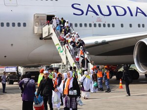 450 Jemaah Haji Kloter Pertama Tiba di Bandara SMB II Palembang