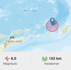 Breaking! Gempa M6,0 Guncang Tanimbar