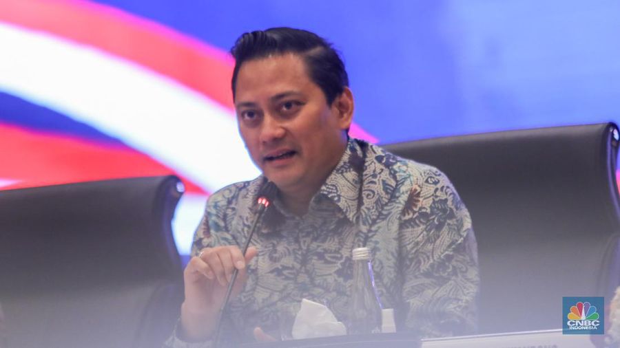 Konferensi pers terkait Kondisi Fundamental Ekonomi Terkini dan Rencana Anggaran Pendapatan dan Belanja Negara (RAPBN) 2025 di Jakarta, Senin (24/6/2024). (CNBC Indonesia/Faisal Rahman)
