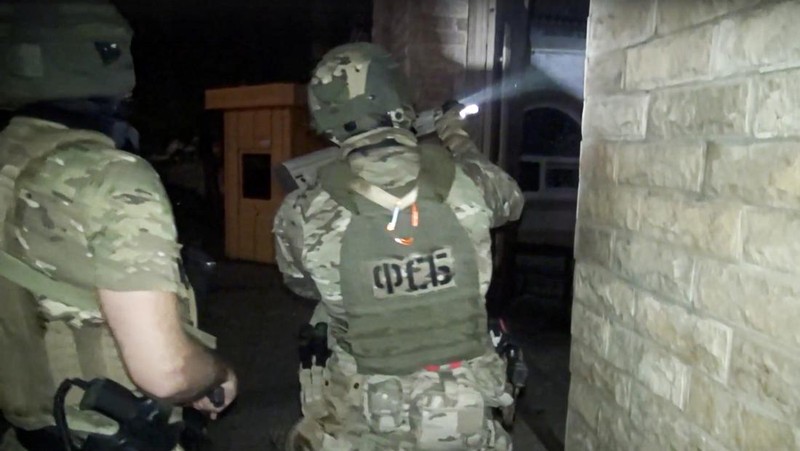 A view shows a shooting scene on the street of Makhachkala, Dagestan, in southern Russia, June 23, 2024, in this still image obtained from a video.  VIDEO OBTAINED BY REUTERS/via REUTERS  THIS IMAGE HAS BEEN SUPPLIED BY A THIRD PARTY. MANDATORY CREDIT. NO RESALES. NO ARCHIVES.