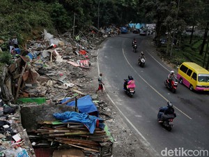 Kawasan Puncak Bogor Dikeluhkan Gelap Gulita Usai Lapak Dibongkar
