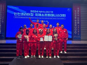 Tim Soft Tennis Indonesia Finis Ketiga di Korsel