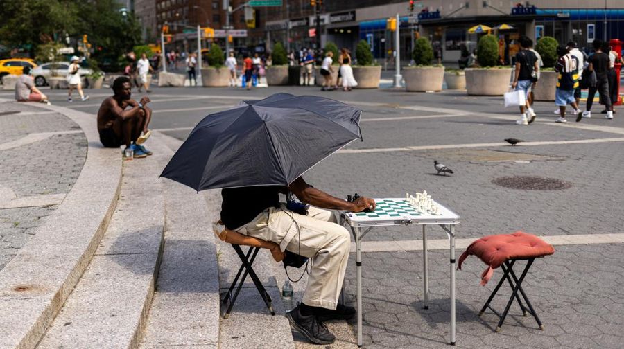 People sunbathe during a heatwave affecting the U.S. Northeast in New York City, U.S., June 23, 2024. REUTERS/Jeenah Moon     TPX IMAGES OF THE DAY