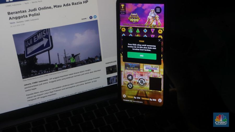 Ilustrasi Judi Online (CNBC Indonesia/Faisal Rahman)