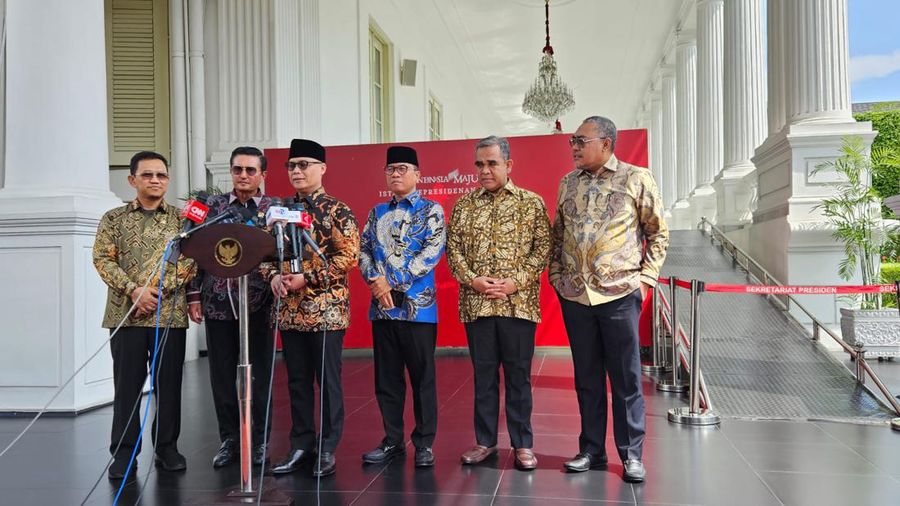 Kunjungan pimpinan Majelis Permusyawaratan Rakyat (MPR) ke Istana Merdeka, Jakarta, Jumat (28/6/2024).