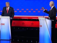 Ekspresi Biden-Trump di Debat Capres AS, Saling Tunjuk-Adu Mulut
