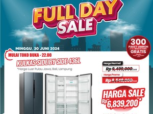 Kulkas Side By Side 436L di Transmart Full Day Sale Diskon Rp 2,5 Juta