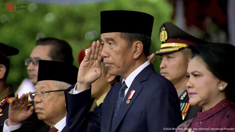 Upacara Peringatan ke-78 Hari Bhayangkara, Pelataran Merdeka Monas Jakarta, 1 Juli 2024. (Tangkapan layar Youtube)