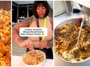 Unik! Lembur di Kantor, TikToker Ini Berakhir Masak Mac n Cheese