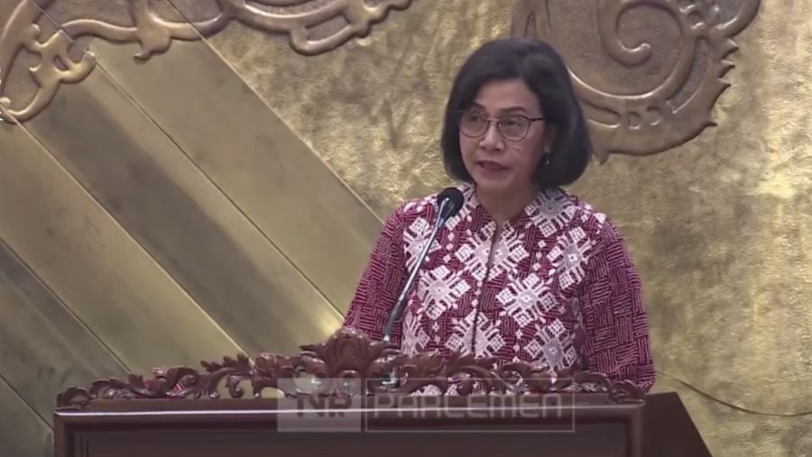 Menteri Keuangan (Menkeu), Sri Mulyani Indrawati dalam Rapat Paripurna DPR RI Ke-20 Masa Persidangan V Tahun Sidang 2023-2024. (Tangkapan Layar Youtube DPR RI)