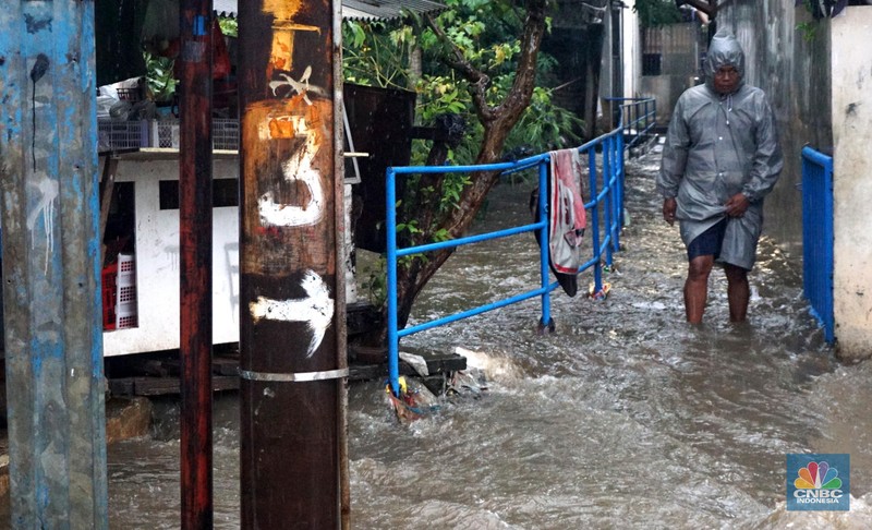 Banjir Jakarta. (CNBC Indonesia/Muhammad Sabki)