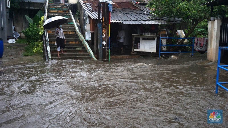 Banjir Jakarta. (CNBC Indonesia/Muhammad Sabki)