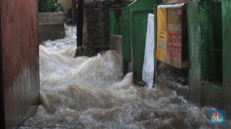 Banjir Jakarta. (CNBC Indonesia/Muhammad Sabki)