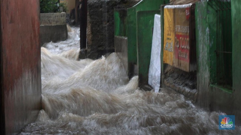 Banjir Jakarta. (CNBC Indonesia/Muhammad Sabki)