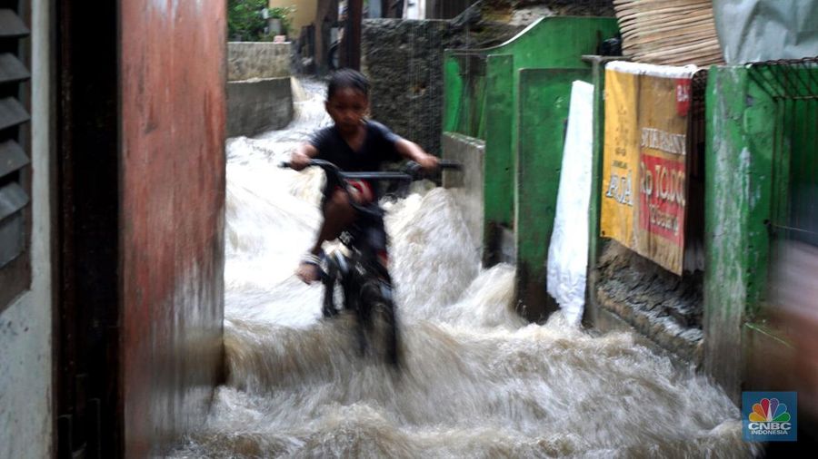 Banjir Jakarta. (²©²ÊÍøÕ¾/Muhammad Sabki)