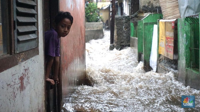 Banjir Jakarta. (CNBC Indonesia/Muhammad Sabki)