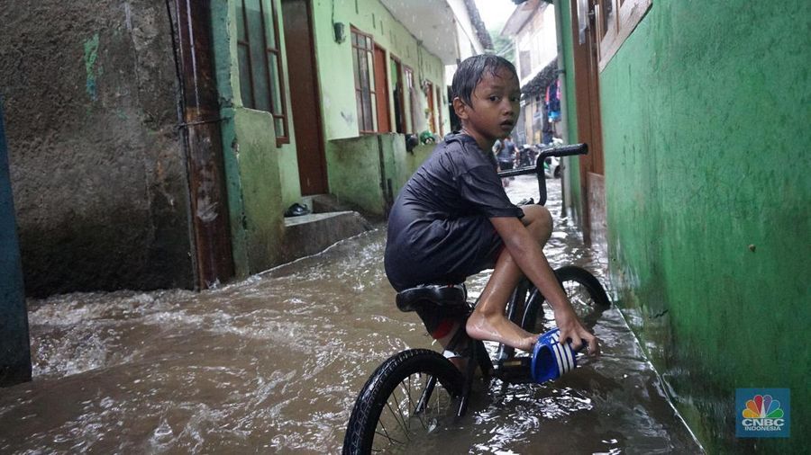 Banjir Jakarta. (²©²ÊÍøÕ¾/Muhammad Sabki)