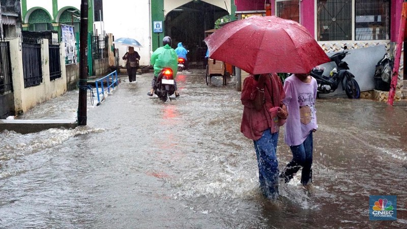 Banjir Jakarta. (CNBC Indonesia/Muhammad Sabki)