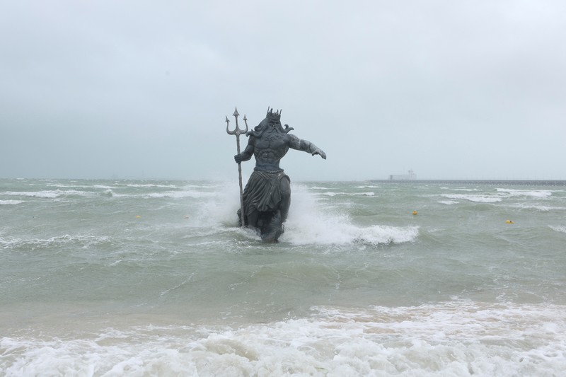 Palm trees sway as Tropical Storm Beryl advances, in Progreso, Mexico, July 5, 2024. REUTERS/Lorenzo Hernandez