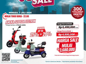 Sepeda Listrik di Transmart Full Day Sale Diskon Hingga 45%