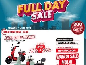 Beli Sepeda Listrik Diskon Rp 2 Jutaan di Transmart Full Day Sale!