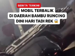 Viral Mobil Terbalik di Bambu Runcing Surabaya, Begini Faktanya