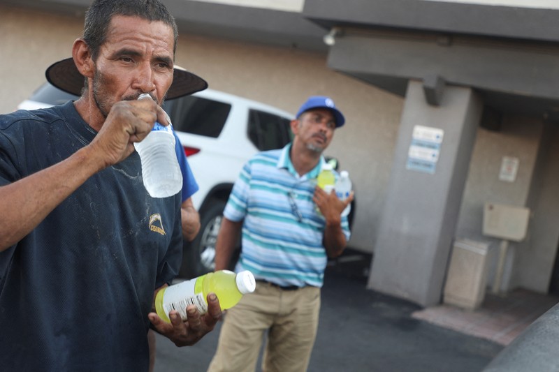 Cuaca sangat panas di Calexico, California, Amerika Serikat (AS), Minggu (7/7/2024). (REUTERS/Zoe Meyers)