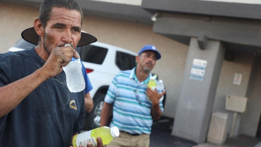 Cuaca sangat panas di Calexico, California, Amerika Serikat (AS), Minggu (7/7/2024). (REUTERS/Zoe Meyers)