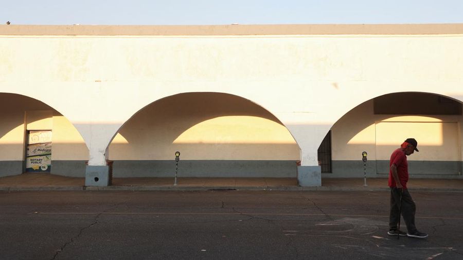 Cuaca sangat panas di Calexico, California, Amerika Serikat (AS), Minggu (7/7/2024). (REUTERS/Zoe Meyers)