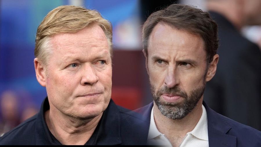 Foto Kolase pelatih sepak bola Timnas Belanda Ronaald Groenendijk Koeman dan pelatih sepak bola Timnas Inggris, Gareth Southgate. (Dok. AP Photo)